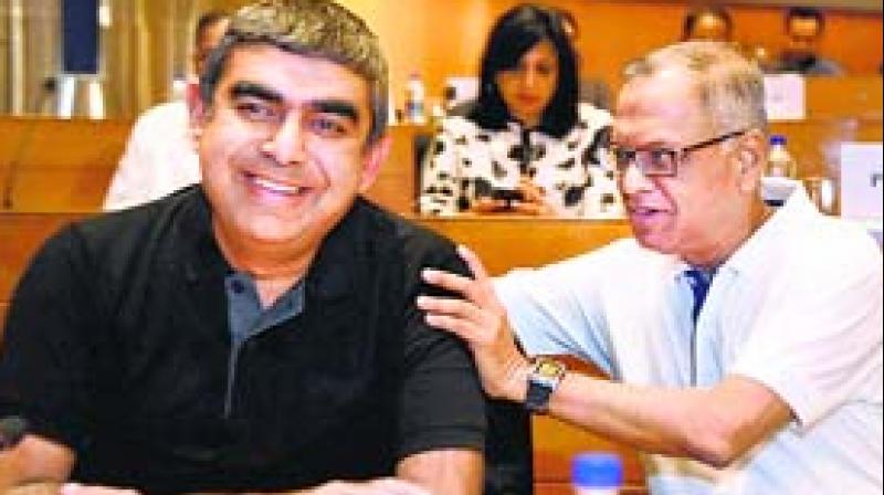 Infosys Board blamed Narayana Murthys \continuous assault\ as the primary reason for CEO Vishal Sikka quitting the company. Photo: PTI