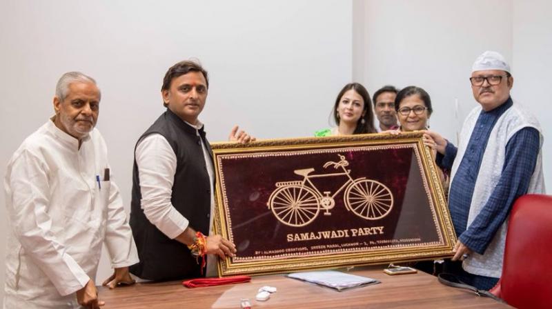 Cycle yatra by SP will highlight policies and projects undertaken by the previous government in Uttar Pradesh, led by Akhilesh Yadav.  (Photo: Akhilesh Yadav | Twitter)