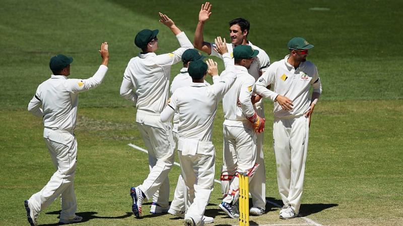 Mitchell Starc took 4-80 in the second innings as South Africa was bowled out for 250, the last four wickets falling for 56. (Photo: ICC)