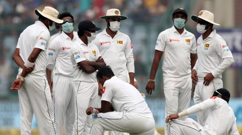 Sri Lankas cricketers wore face masks during the match and the bowlers complained of shortness of breath.(Photo: BCCI)
