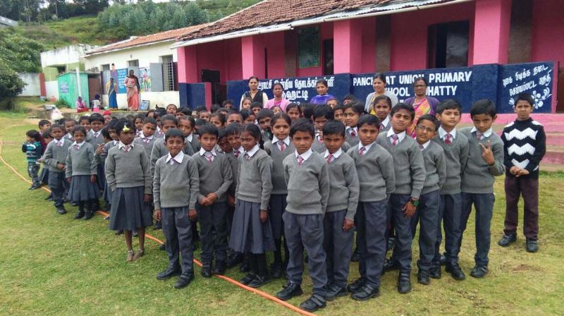 Panchayat Union Primary School in Iduhatty near Ooty has increased student strength this year.   (Image: DC)