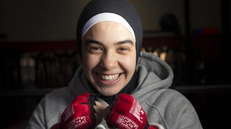 Raianne continued training and was given the green signal to fight last week. Last Saturday she became the first amateur boxer in NSW to fight wearing a head scarf. (Photo: Social media)