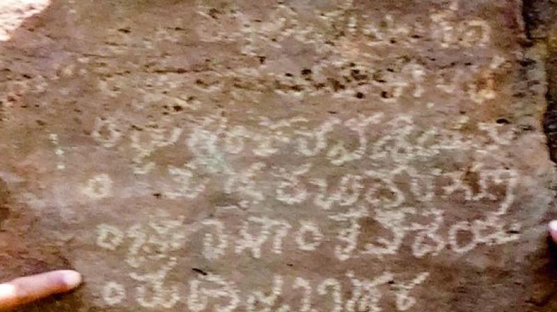 The outcrop rocks on which the Kannada inscriptions are engraved. (Photo: DC)