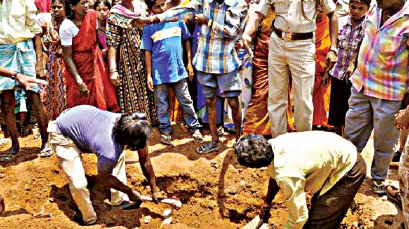 BWSSB staff disconnecting an illegal water connection in Bengaluru