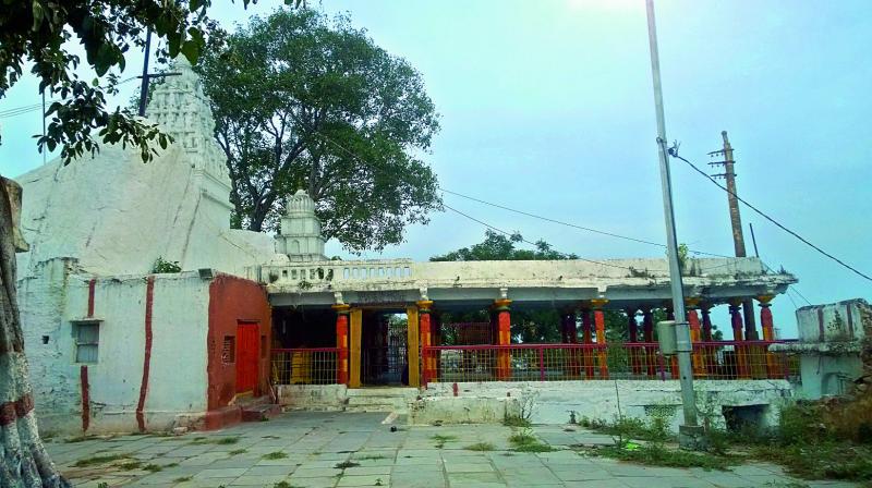 The ancient Swayambhu Chennakesava Swamy temple in the Chandrayangutta area of the Old City which is now in ruins. (Photo: DC)