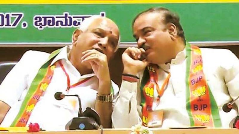 BJP leaders Yeddyurappa and Ananth Kumar in the video clip