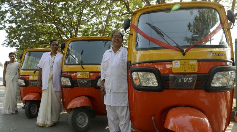 The rickshaw drivers started driving after the government allocated five percent of the licenses to women. (Photo: AFP)