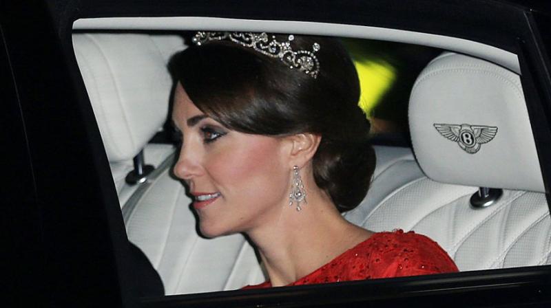 The Duchess of Cambridge snapped wearing the tiara. (Photo: AP)