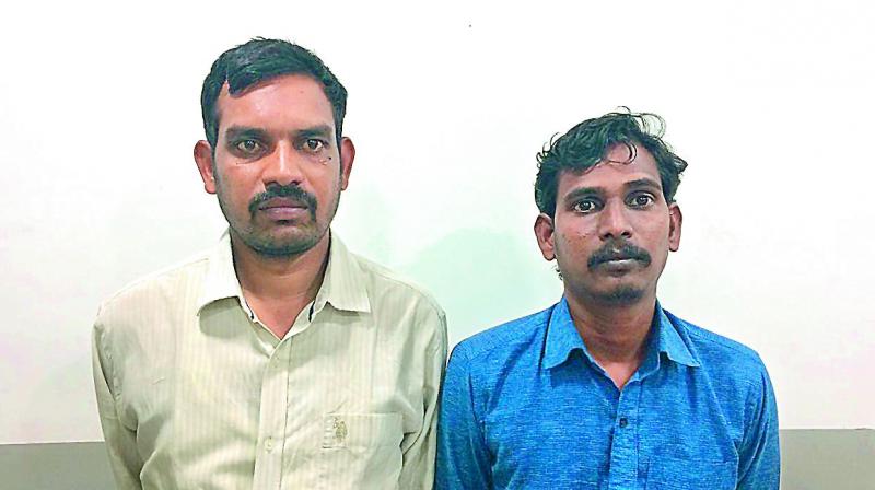 Ashok and Venugopal who were arrested in the Rachakonda cheating case. (Photo: DC)