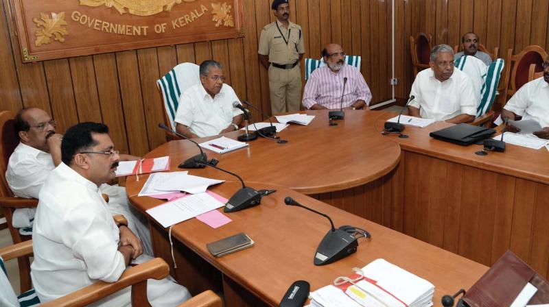 Chief Minister Pinarayi Vijayan chairs a meeting of the high-level ministerial and official delegation in Thiruvananthapuram on Wednesday to evaluate the progress in preparations for the FIFA Under-17 World Cup in which Kochi is one of the hosts.