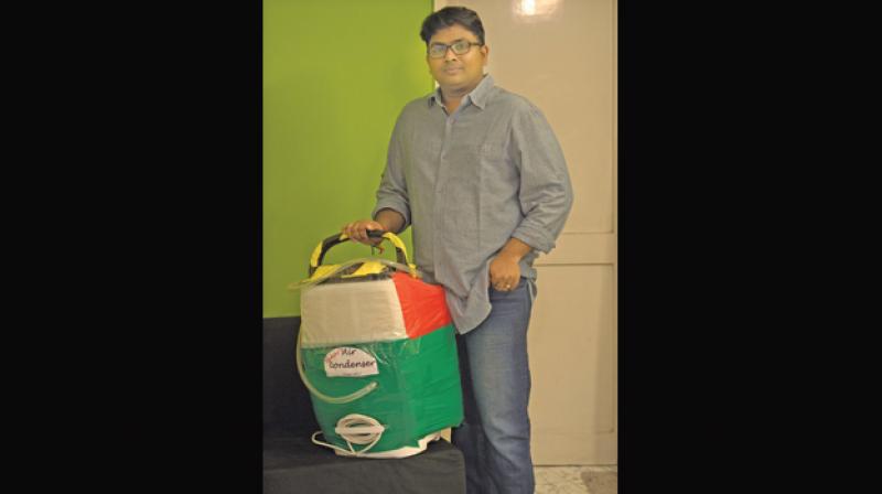 Kumar with his  invention
