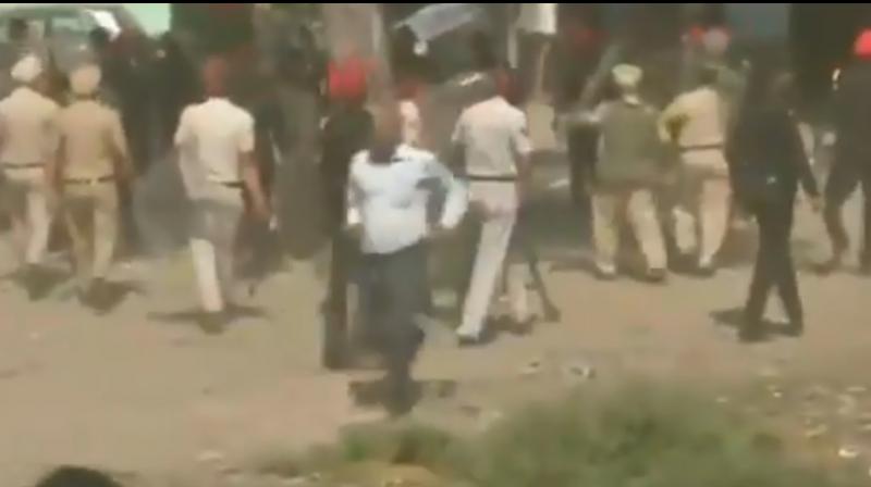 The situation is tense at and around Amritsar accident site and a huge police deployment has been made to maintain law and order. (Photo: ANI screengrab)