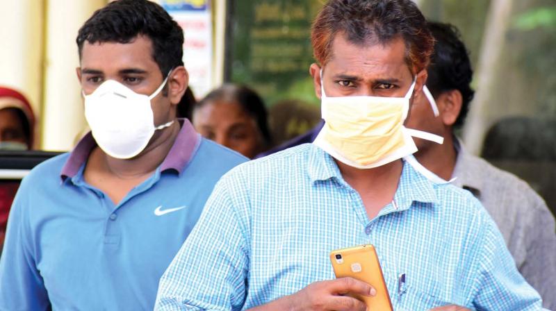 The demand for masks is high in the medical shops near Medical College Hospital in the city. 	 DC