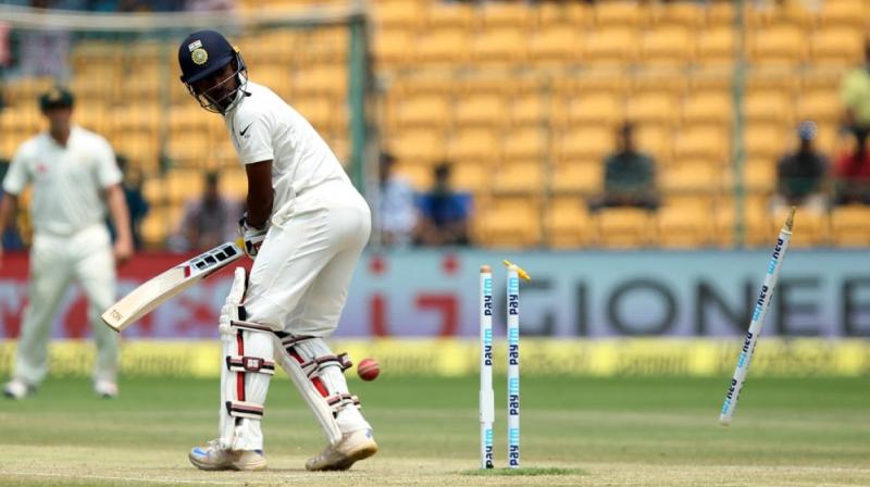 There was some confusion as to how Abhinav Mukund got out in the second innings of the first Test. (Photo: BCCI)