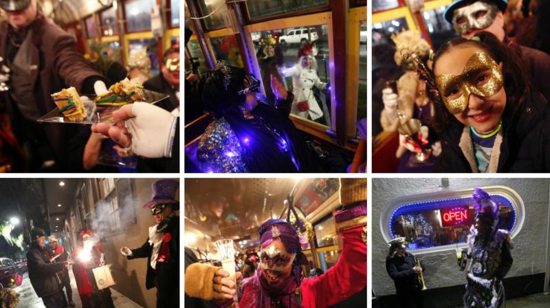 Mardi Gras season in New Orleans kicks off with cakes, street car rides