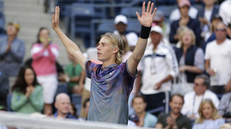Shapovalov, the 18-year-old Israeli-born world number 69 advanced when Britains Kyle Edmund retired with a neck injury with the Canadian leading 3-6, 6-3, 6-3, 1-0. (Photo: AP)
