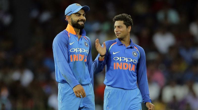 Kuldeep Yadav has described skipper Virat Kohli as an inspirational leader who provides tremendous support and freedom to bowlers. (Photo:AP)