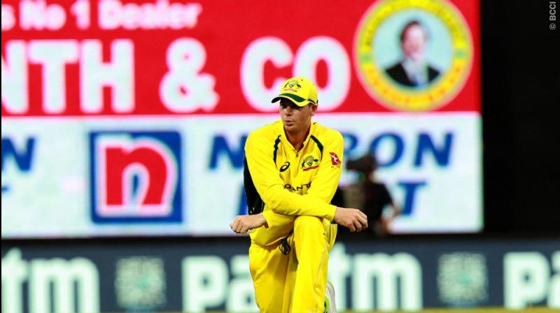 Australian Skipper Steve Smith  dropped important catches which proved to costly for Team Australia inthe 1st ODI against India. (Photo: BCCI)