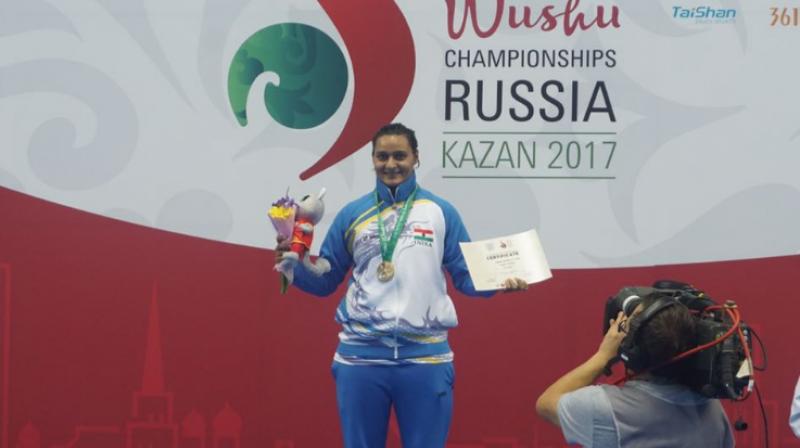 Pooja had won gold in the 12th South Asian Games, she had also bagged silver medals in the World Games 2013, World Championship 2013 and World Championship 2015 respectively. (Photo: CRPF Twitter)