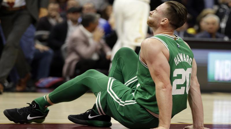 Hayward looked at his foot and yelled in horror while some players covered their mouths and others turned their heads.(Photo: AP)
