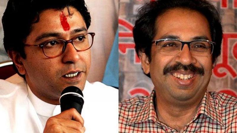 (Left) Raj Thackeray and (Right) Uddhav Thackeray