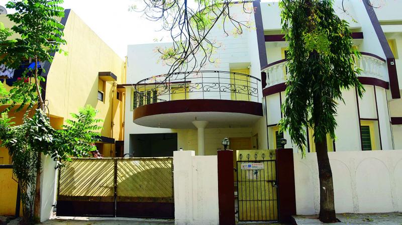 A view of J. Jayalalithaas house now in the name of Sasikala Natarajan at Radhika Colony, West Marredpally that has been served tax notice.