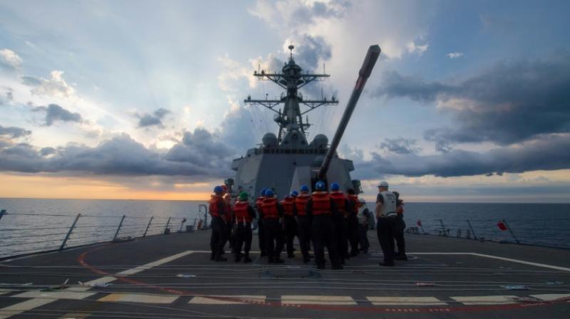 The officials said the USS Dewey travelled close to the Mischief Reef in the Spratly Islands. (Photo: AFP)