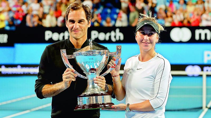Switzerlands Roger Federer and Belinda Bencic 	(Photo: AP)