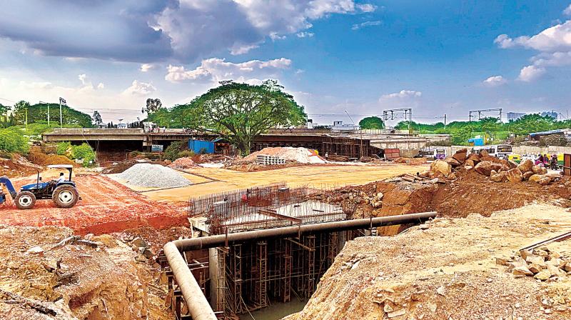 Work at Okalipuram underpass