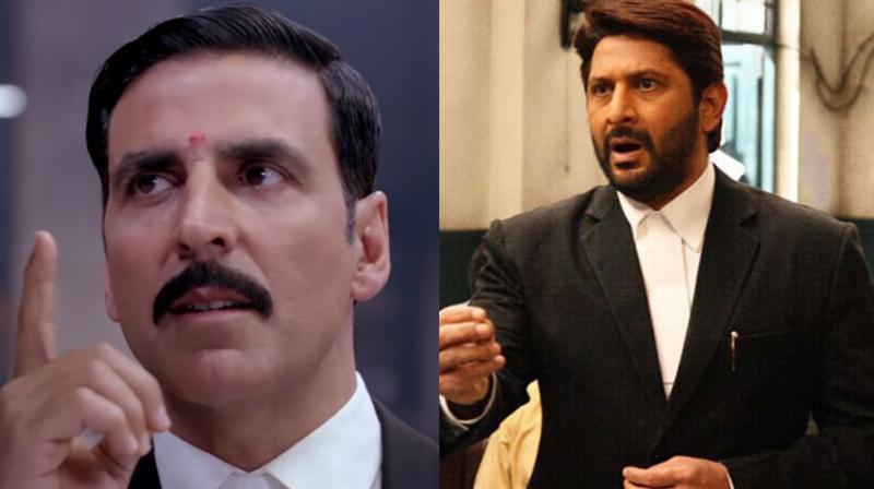 Arshad and Akshay in stills from their respective films.