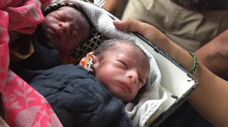 Post the delivery, the lady passenger, along with her twins, was taken to Rukmanibai Hospital for further treatment and care. (Photo: Twitter/ANI)