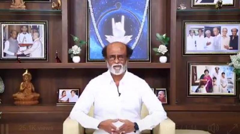 In a brief one minute video clip, Rajinikanth thanked all those who welcomed his political plunge. He appealed to his fans and general public desiring a good political change in Tamil Nadu, to become members of the association. (Photo: Screengrab)