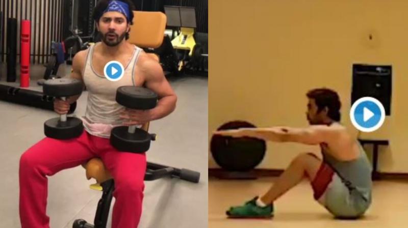 Varun Dhawan and Sushant Singh Rajput in workout videos. (Photo: Twitter)