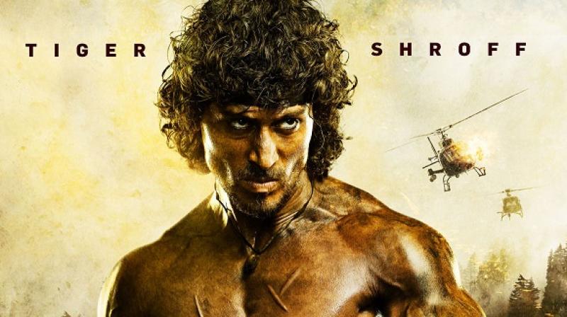 Tiger Shroff on Rambo poster.
