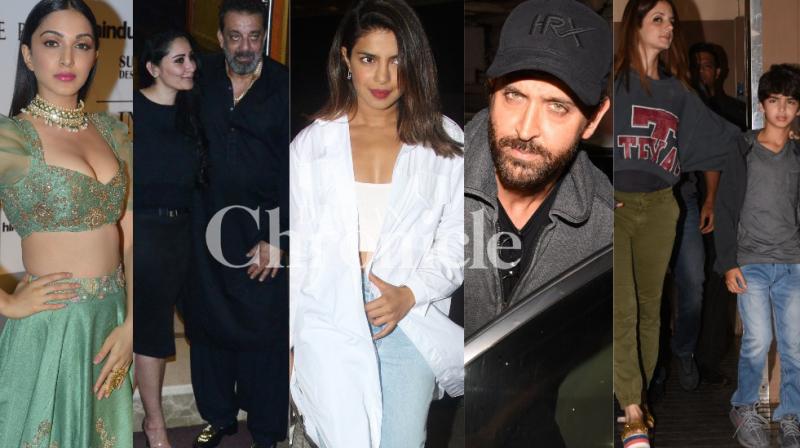 Peecee sans ring, Hrithik-Sussanne together, Sanju bday, other stars clicked