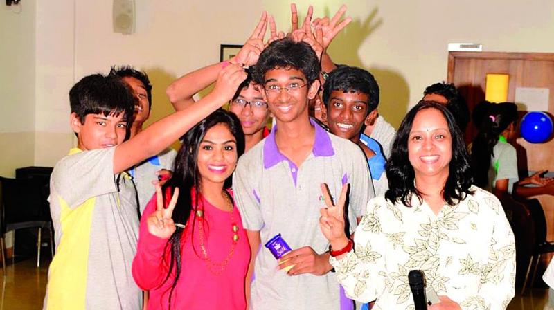 learning it the fun way: Dr Lalita Anand and a few teenagers during a workshop she conducted