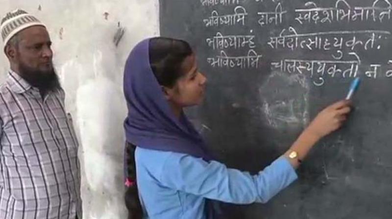 The principal of the Madrasa, Hafiz Nazre Alam, noted that being a modern establishment under the Uttar Pradesh Education Board, languages like Arabic are being taught as well. (Photo: ANI)
