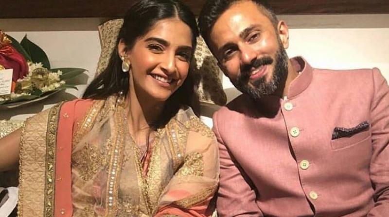 Sonam Kapoor and Anand Ahuja at their Mehendi ceremony.