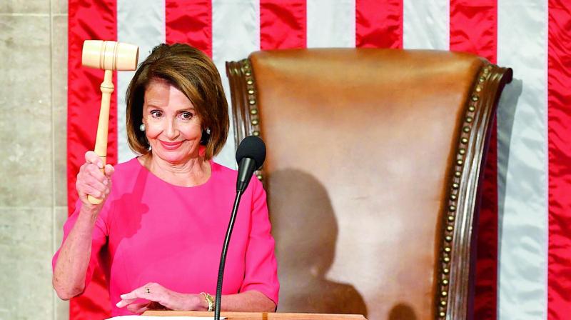Democrats cheered the return of Nancy Pelosi to the House Speakers post on Thursday.