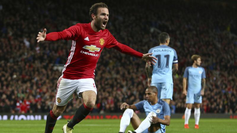 United avenged their 2-1 loss to their arch rivals, after Juan Matas pin-point strike knocked out Guardiolas City. (Photo: AP)