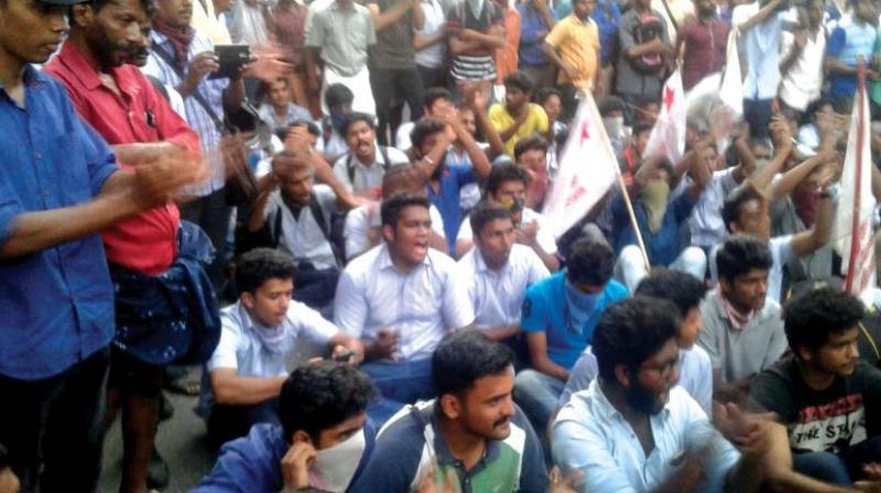 Kerala student union organised a protest against the fee hike in medical courses, in Thiruvananthapuram on Monday. (Representational Image)