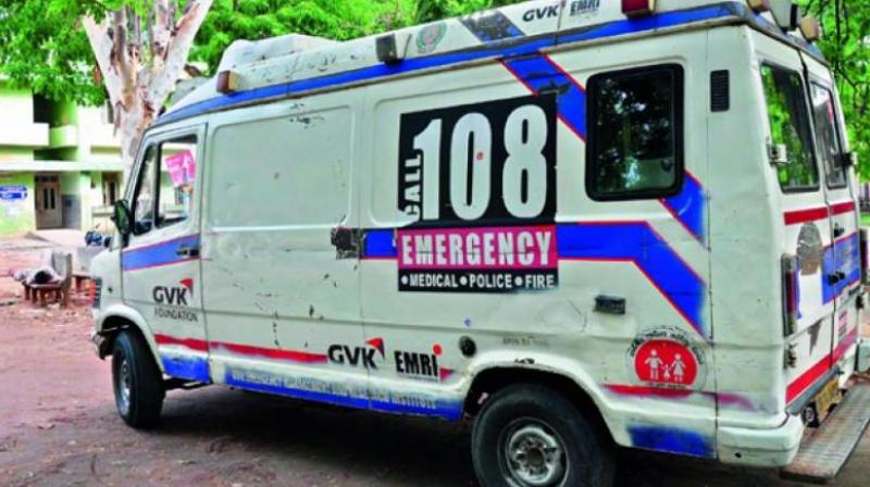 The 108 emergency services were hit as an optical fibre cable got cut on ORR near Shamshabad making it difficult for people to connect with the emergency services.