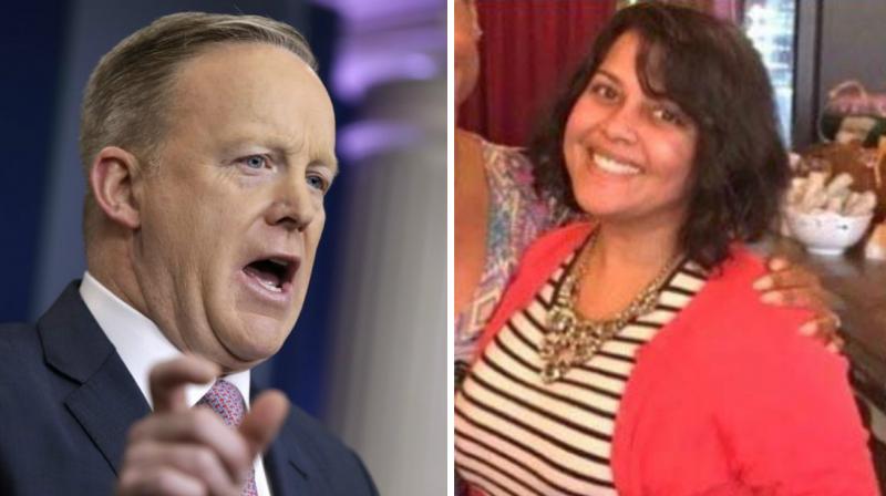 As per Chauhans various social media posts, she was in the store to get her iPhone fixed when she spotted Spicer.