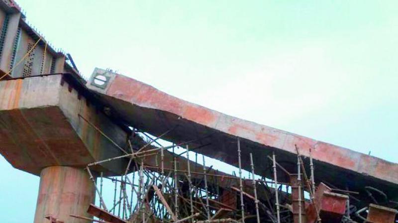 Gurupriya bridge near Balimela reservoir in Odishas Maoist-hit Malkangiri district, portions of the overpass have collapsed.