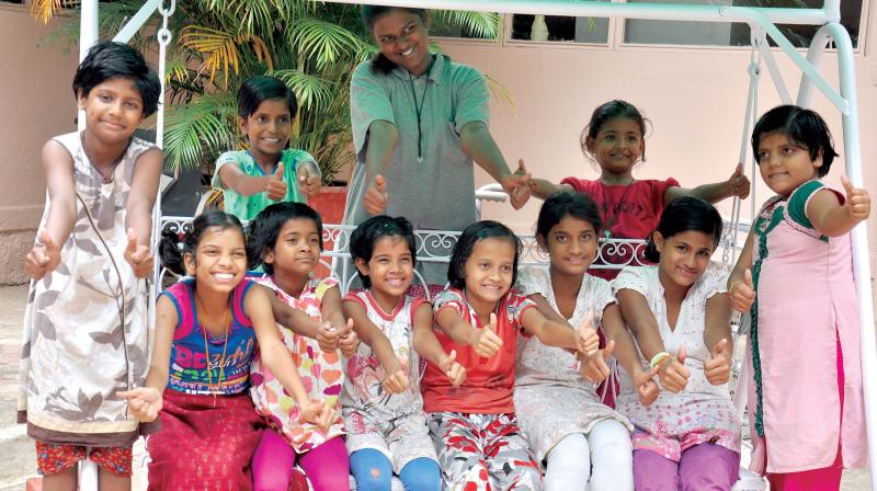 Disabled children at the Cheshire Home in Bengaluru.