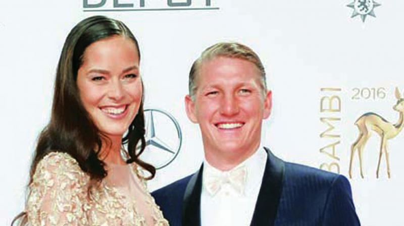 Bastian Schweinsteiger with his wife Ana Ivanovic