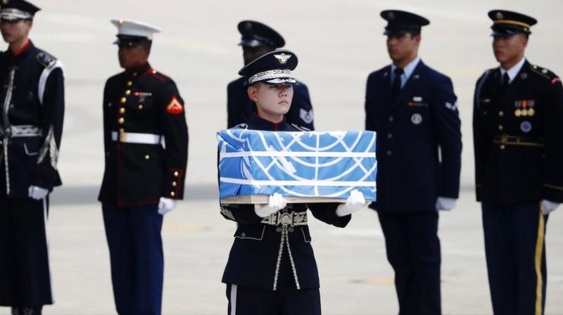 The United Nations Command said 55 cases of remains were retrieved from North Korea. (Photo: AP)