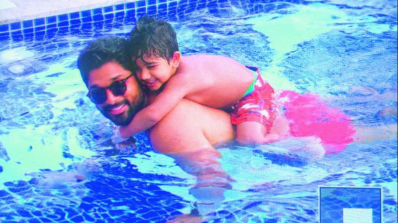 Allu Arjun shared this photo with his son on social media.