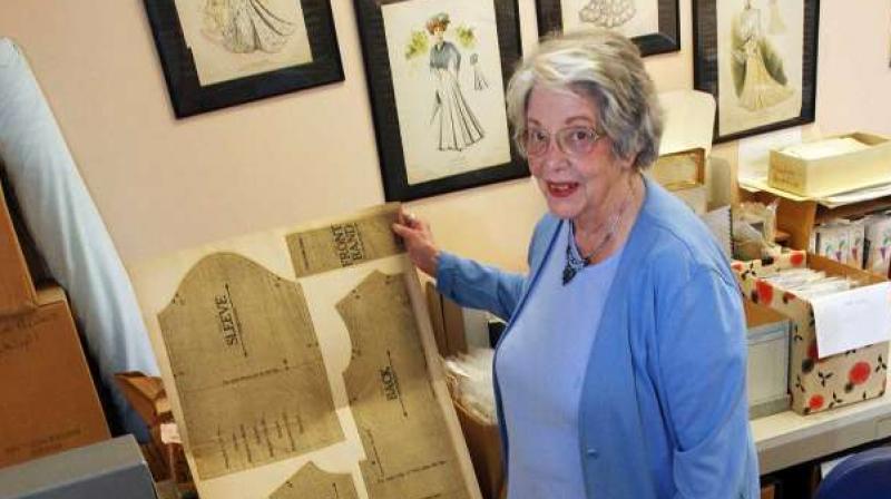 Joy Spanabel Emery, professor emerita and curator of the University of Rhode Islands commercial pattern archive, displays a donated sewing pattern in her office on campus in South Kingstown, R.I. (Photo: AP)