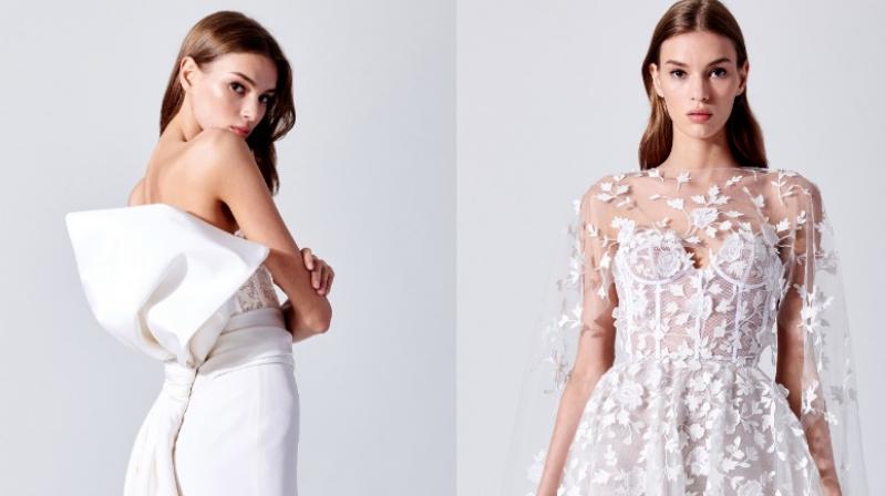 Oscar de la Renta Bridal Spring 2019: 3D-Print blooms add to poetry of sheer